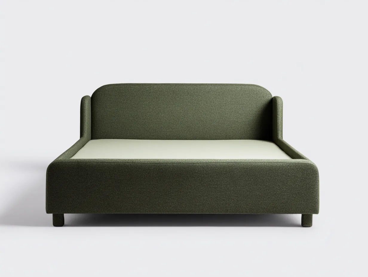 Doppelbett Stoff 200 x 180 x 95 cm dunkelgrün für Schlafzimmer - modern gepolstert mit Kopfteil-Sodirodecor