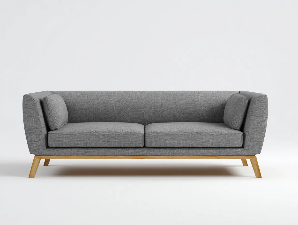 2-Sitzer Sofa aus Strukturstoff 175 x 86 x 82 cm - grau - für das Wohnzimmer - modern mit Holzgestell und schlanker Silhouette-Sodirodecor