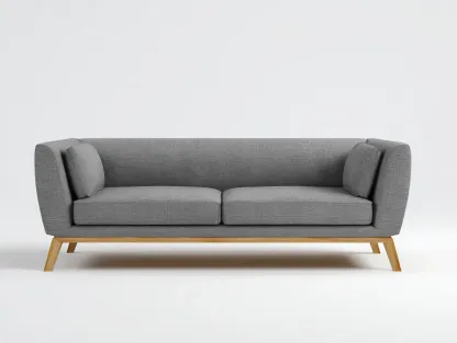2-Sitzer Sofa aus Strukturstoff 175 x 86 x 82 cm - grau - für das Wohnzimmer - modern mit Holzgestell und schlanker Silhouette-Sodirodecor