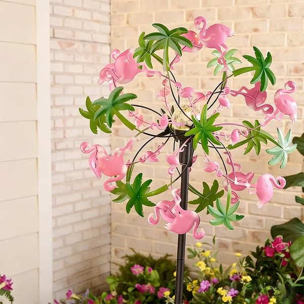 ☀️🌀Outdoors Wind Spinners with Decorative Flowers🌸(Includes bracket)87cm - Buy 1