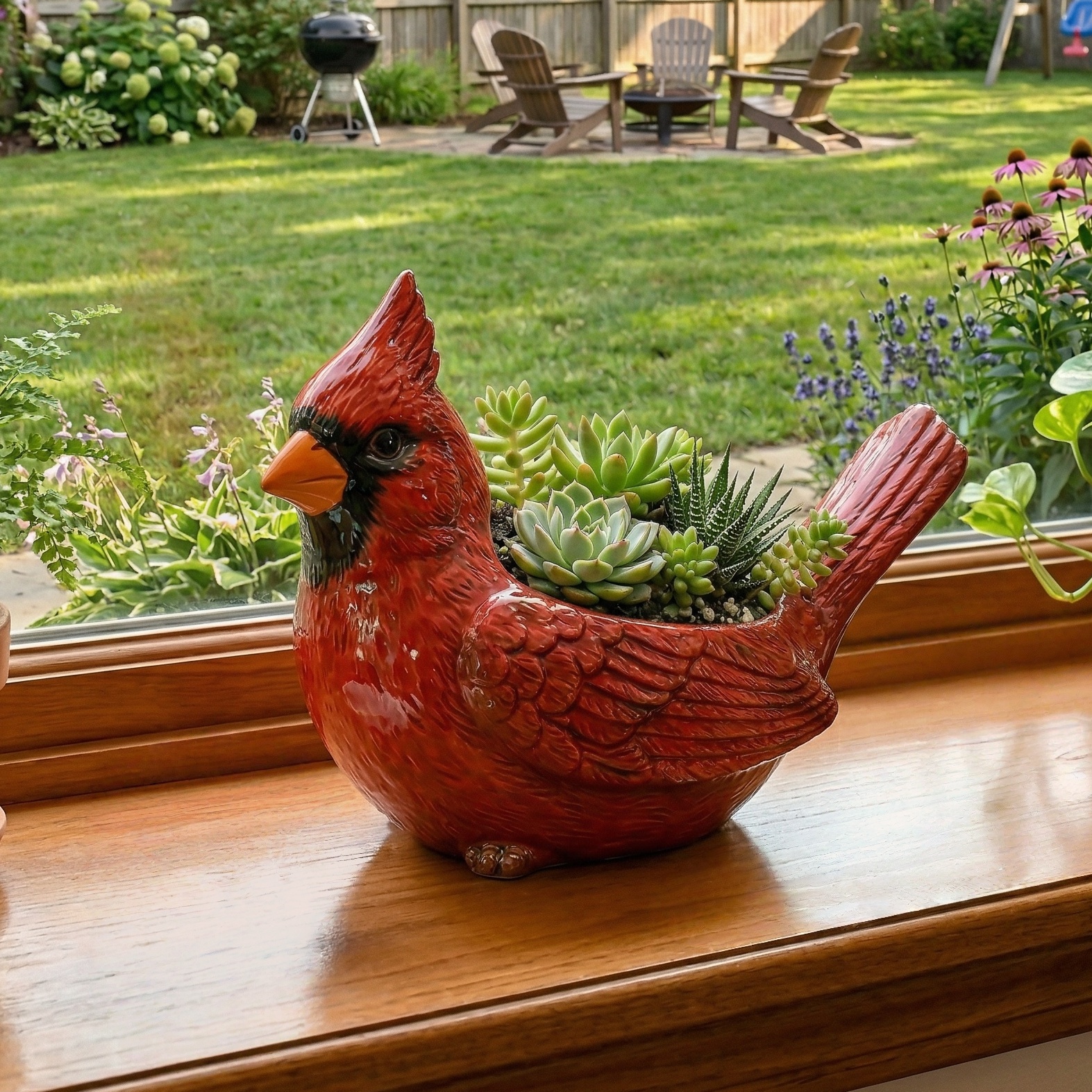 🐦 Cardinal Bird Succulent Planter