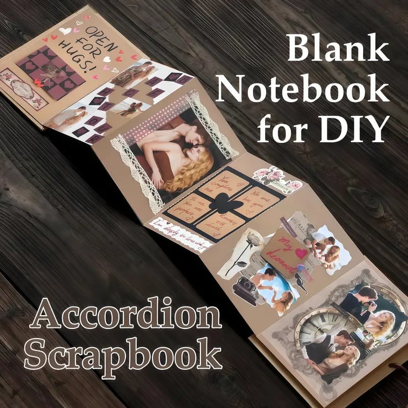 99+ Inch Accordion Foldable Scrapbook Album - Preserves Memories, DIY Craft Kit