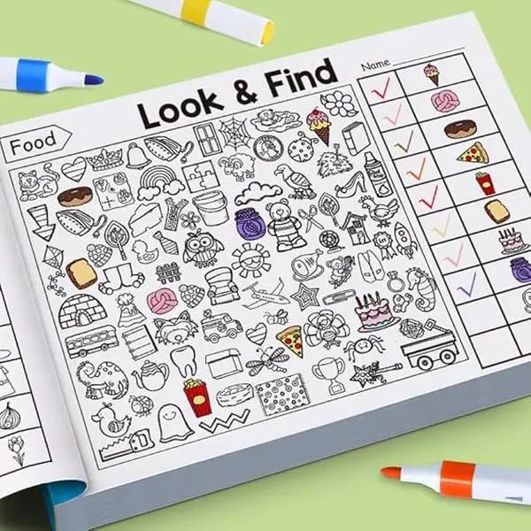 🎨🔍Look & Find Coloring Book – 800+ Hidden Pictures + Coloring Fun | Ages 3+ | US & EU Safety Certified