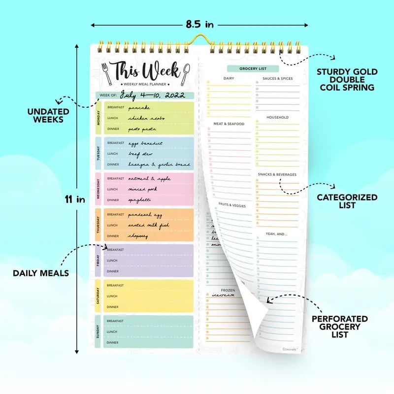 🥗🗒️Weekly Meal Planner Notebook