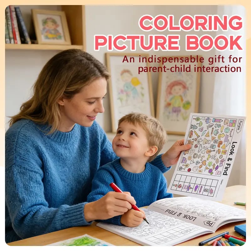 🎨🔍Look & Find Coloring Book – 800+ Hidden Pictures + Coloring Fun | Ages 3+ | US & EU Safety Certified