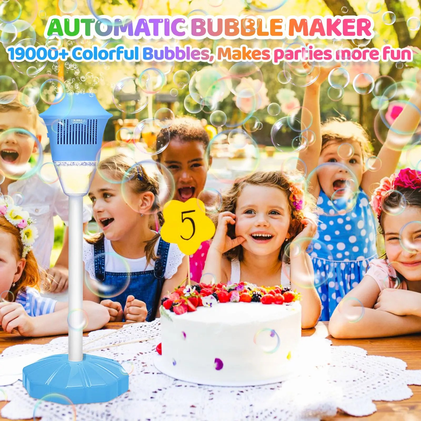 ⏰Last Day 53% OFF🔥Automatic Handheld Bubble Machine for Kids, Bubble Maker Spring Summer Toys with Lights