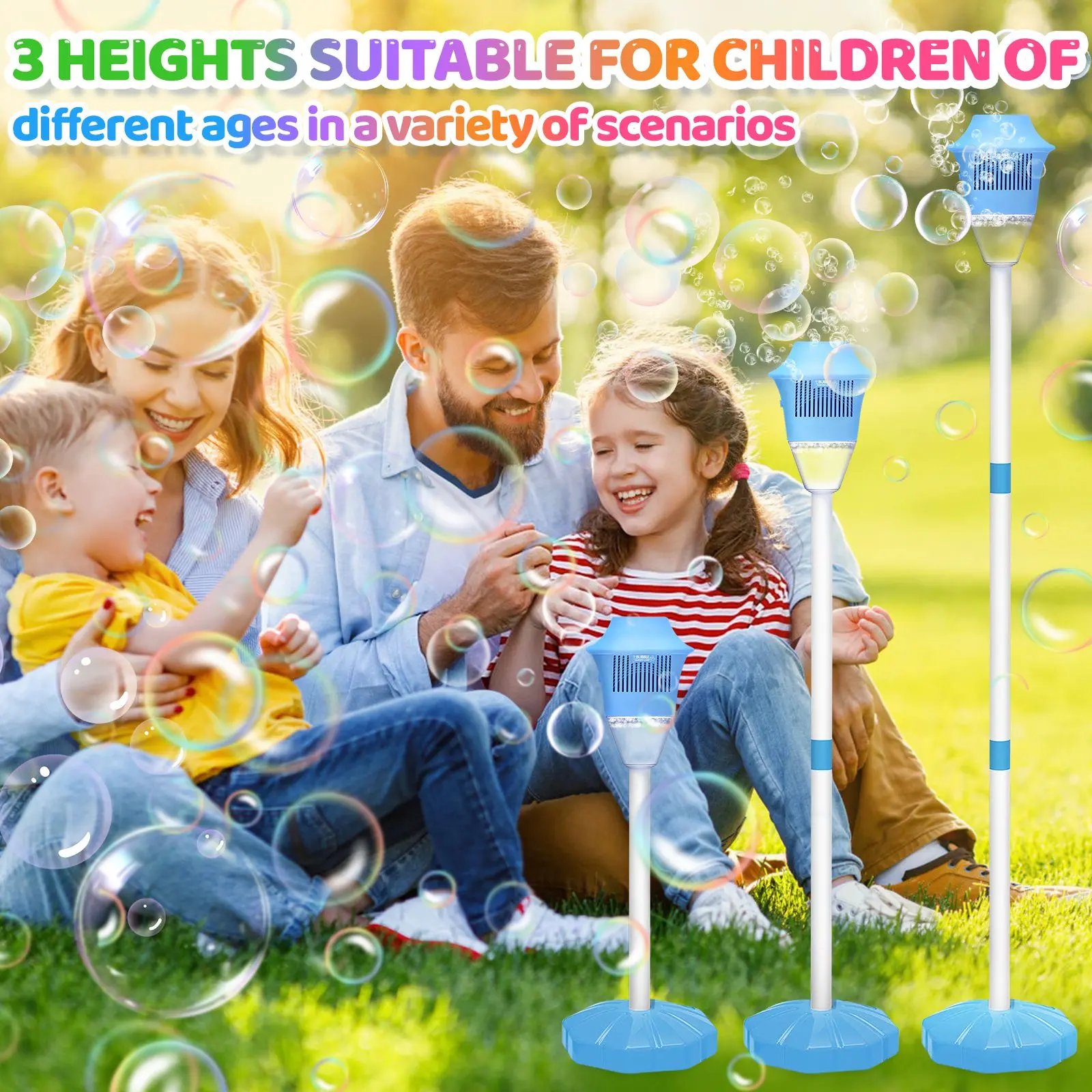 ⏰Last Day 53% OFF🔥Automatic Handheld Bubble Machine for Kids, Bubble Maker Spring Summer Toys with Lights