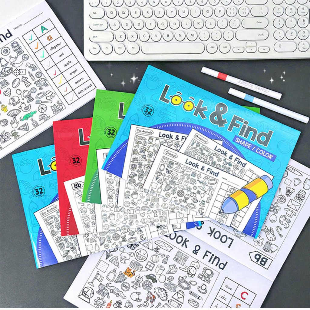 🎨🔍Look & Find Coloring Book – 800+ Hidden Pictures + Coloring Fun | Ages 3+ | US & EU Safety Certified