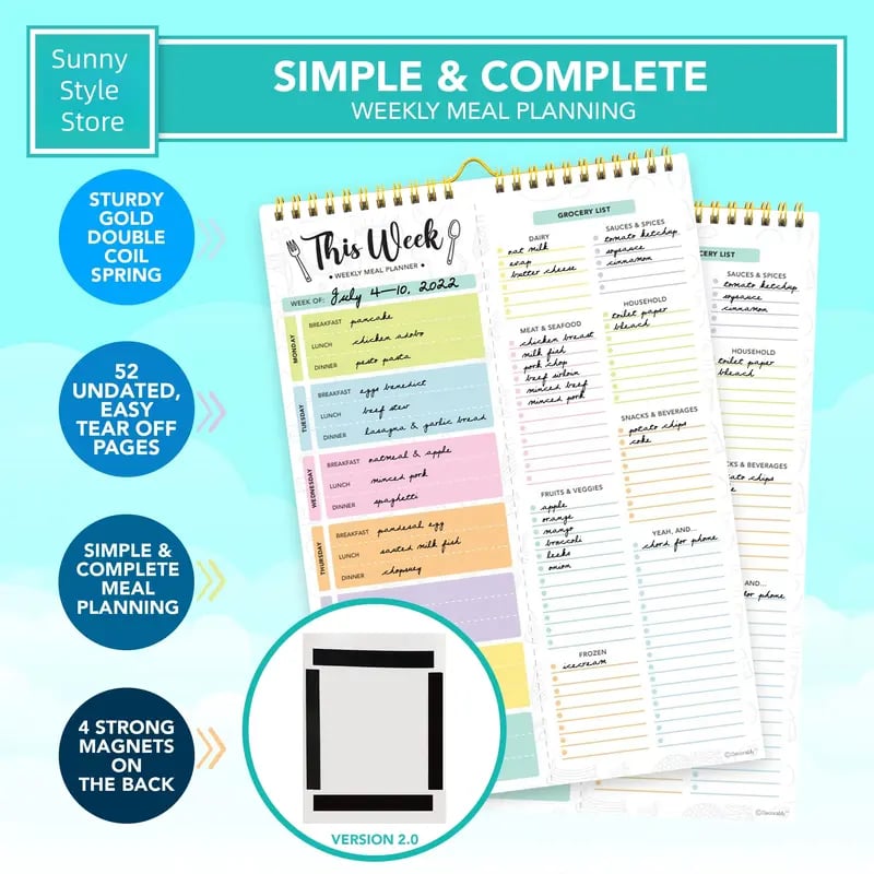 🥗🗒️Weekly Meal Planner Notebook