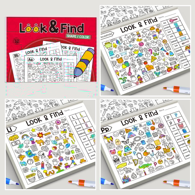🎨🔍Look & Find Coloring Book – 800+ Hidden Pictures + Coloring Fun | Ages 3+ | US & EU Safety Certified