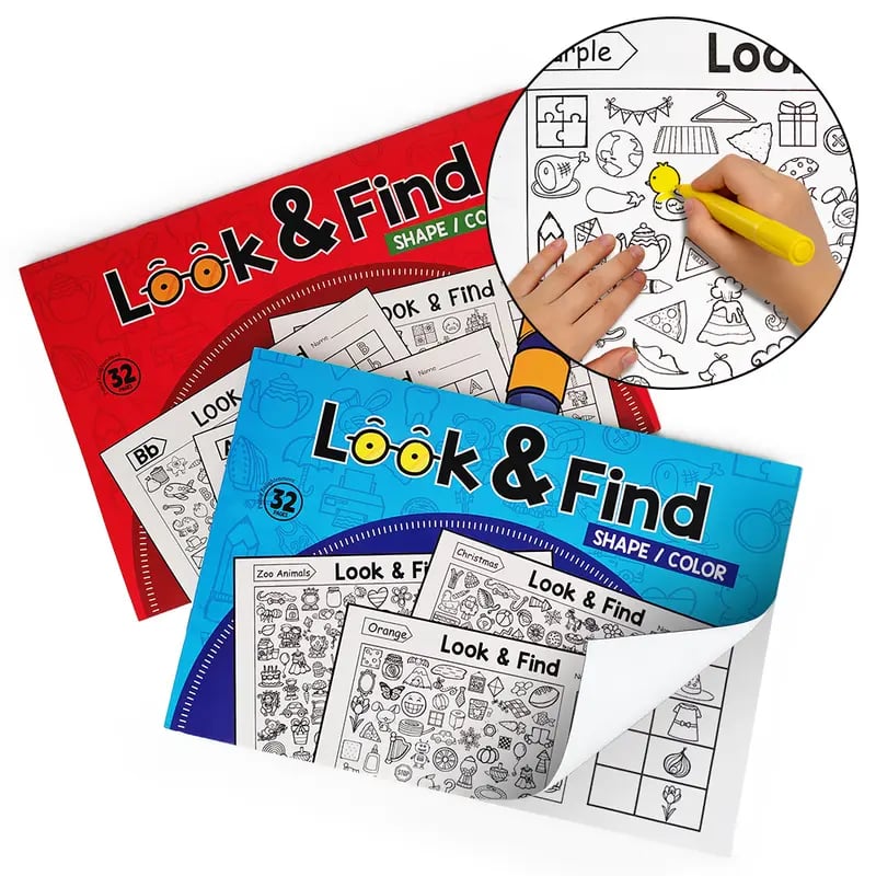 🎨🔍Look & Find Coloring Book – 800+ Hidden Pictures + Coloring Fun | Ages 3+ | US & EU Safety Certified