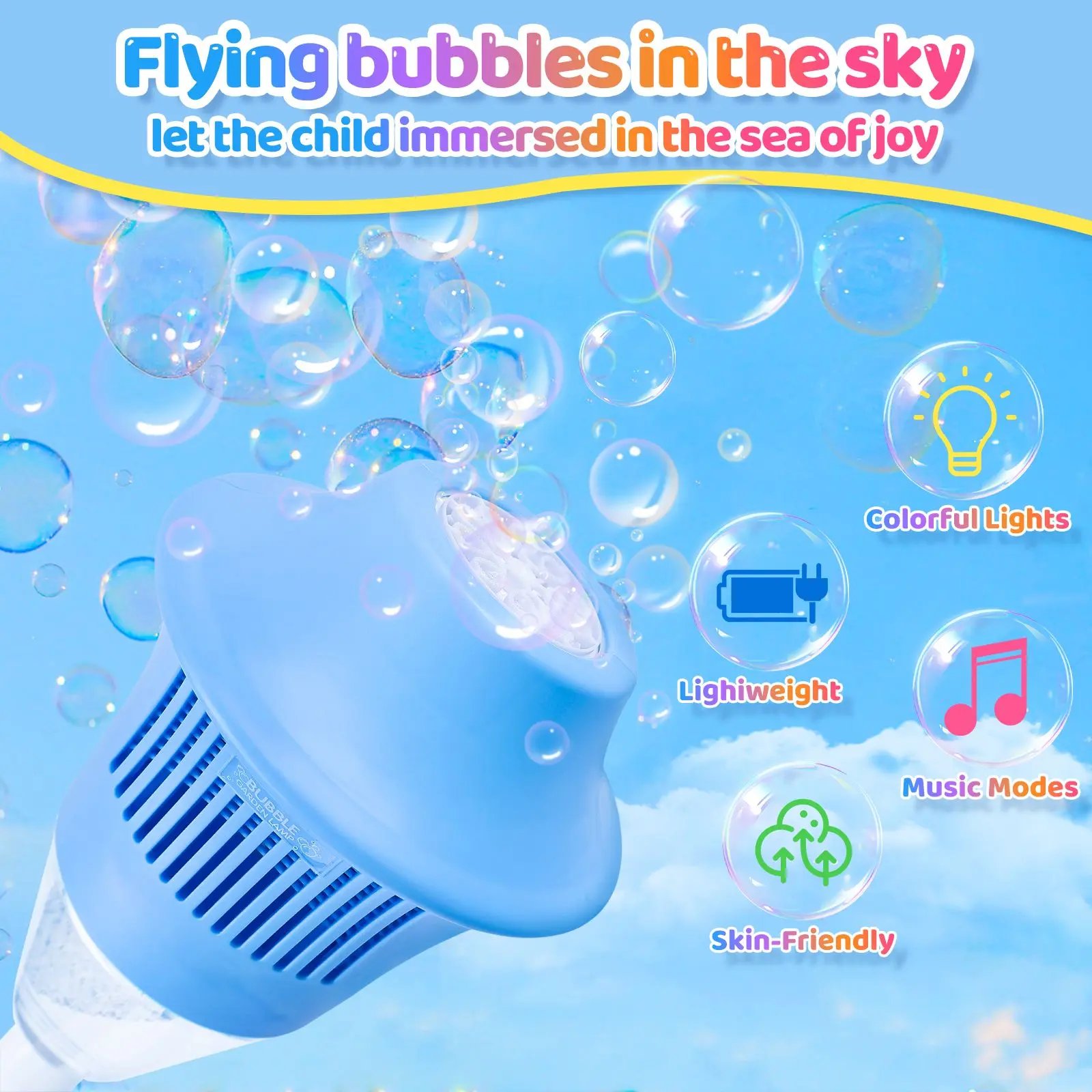 ⏰Last Day 53% OFF🔥Automatic Handheld Bubble Machine for Kids, Bubble Maker Spring Summer Toys with Lights