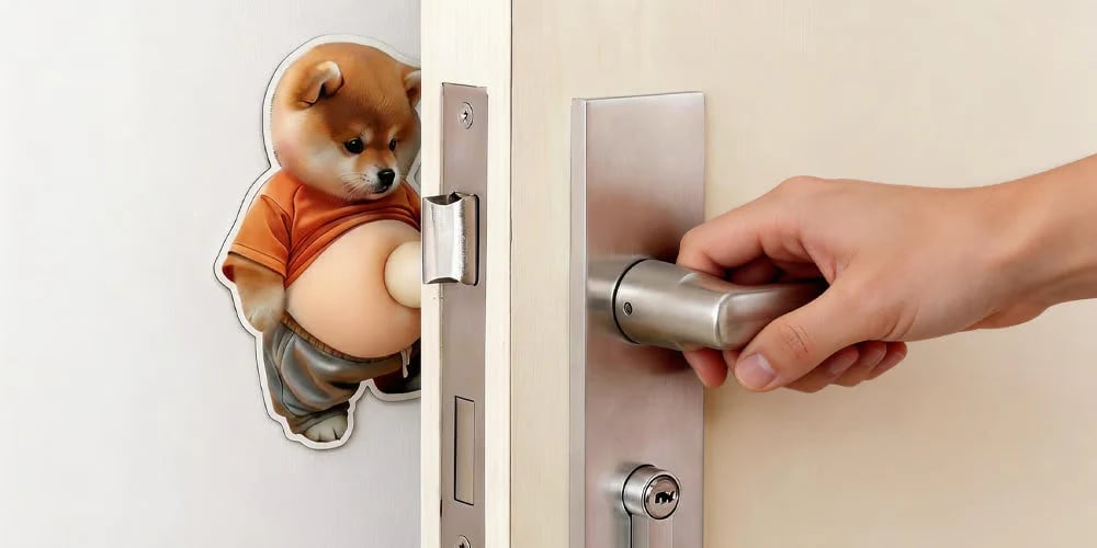 3D Cute Shiba Inu Self-Adhesive Door Stopper & Stress Ball