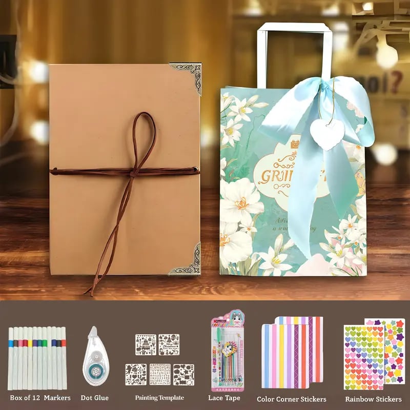 99+ Inch Accordion Foldable Scrapbook Album - Preserves Memories, DIY Craft Kit