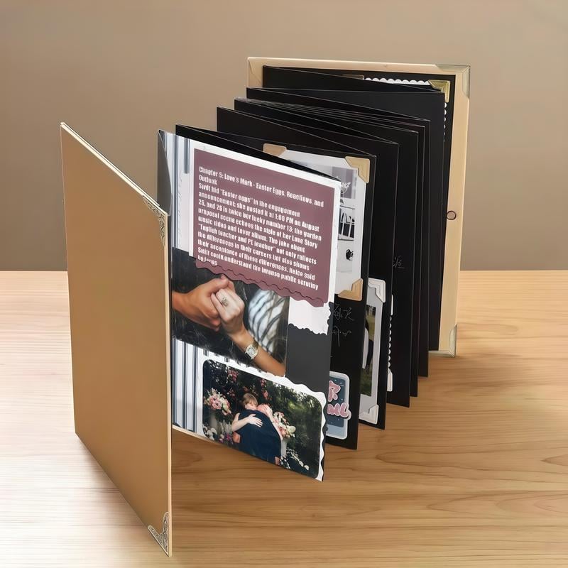 99+ Inch Accordion Foldable Scrapbook Album - Preserves Memories, DIY Craft Kit