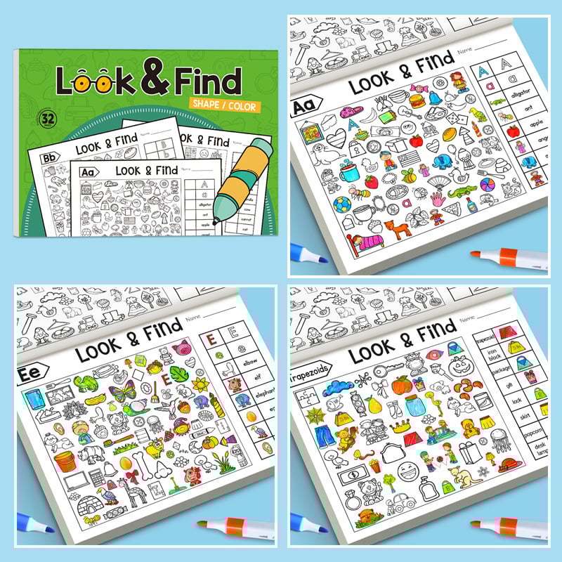 🎨🔍Look & Find Coloring Book – 800+ Hidden Pictures + Coloring Fun | Ages 3+ | US & EU Safety Certified