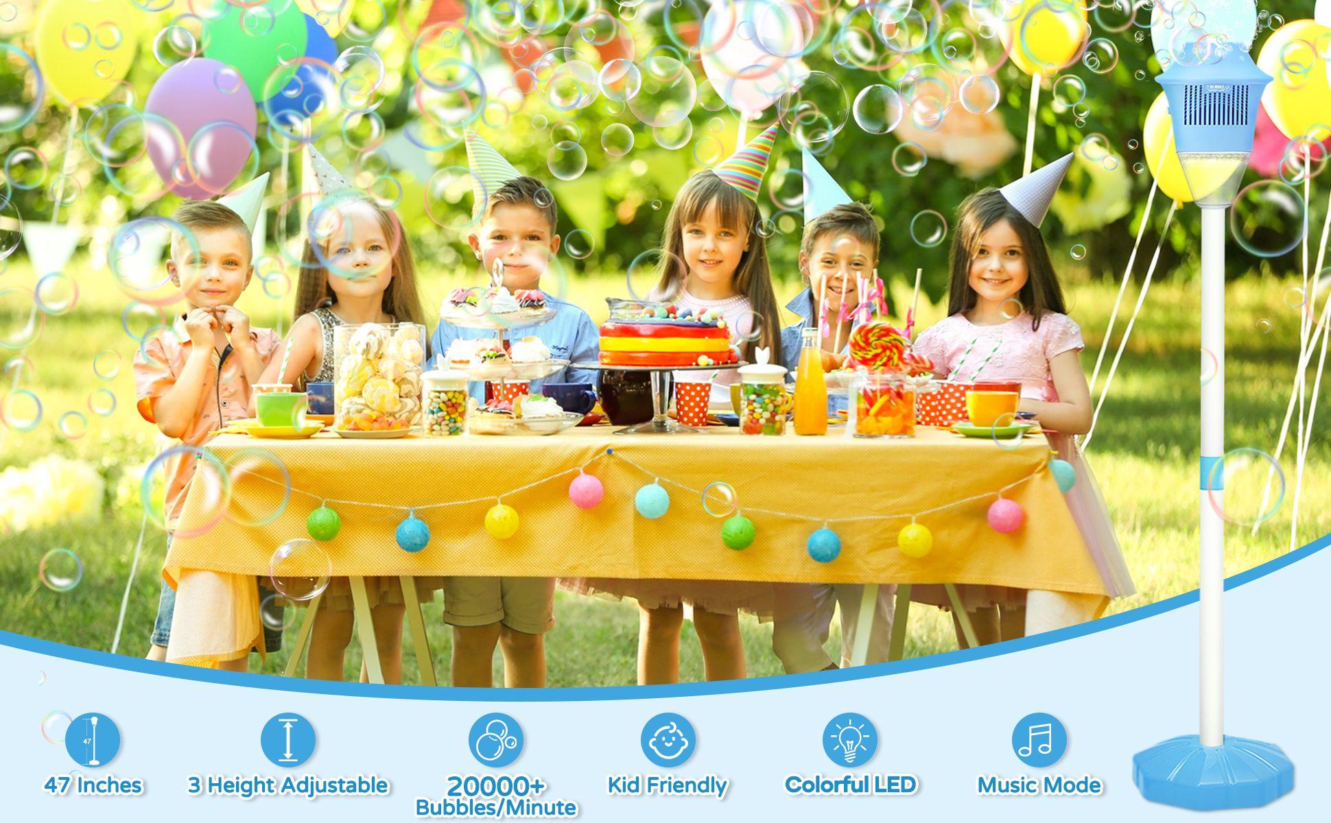 Automatic Handheld Bubble Machine for Kids, Bubble Maker Spring Summer Toys with Lights, Outdoor Rechargeable Blower for Children