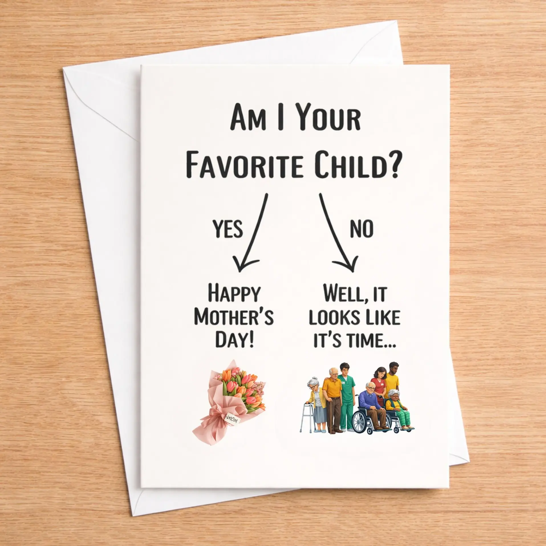 Funny Mothers Day Card for Mom - Gag Gift Card, Blank Inside, Ready to Gift Humorous Mothers Day Card for Mom, Funny Greeting Card, Blank Inside with Envelope Funny Card for Mom, Mothers Day Greeting Card, Blank Inside