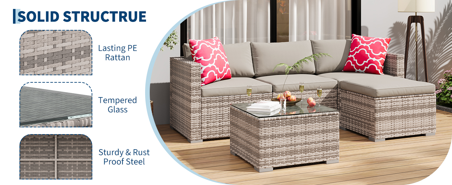 5-Piece Outdoor Sectional Sofa Set