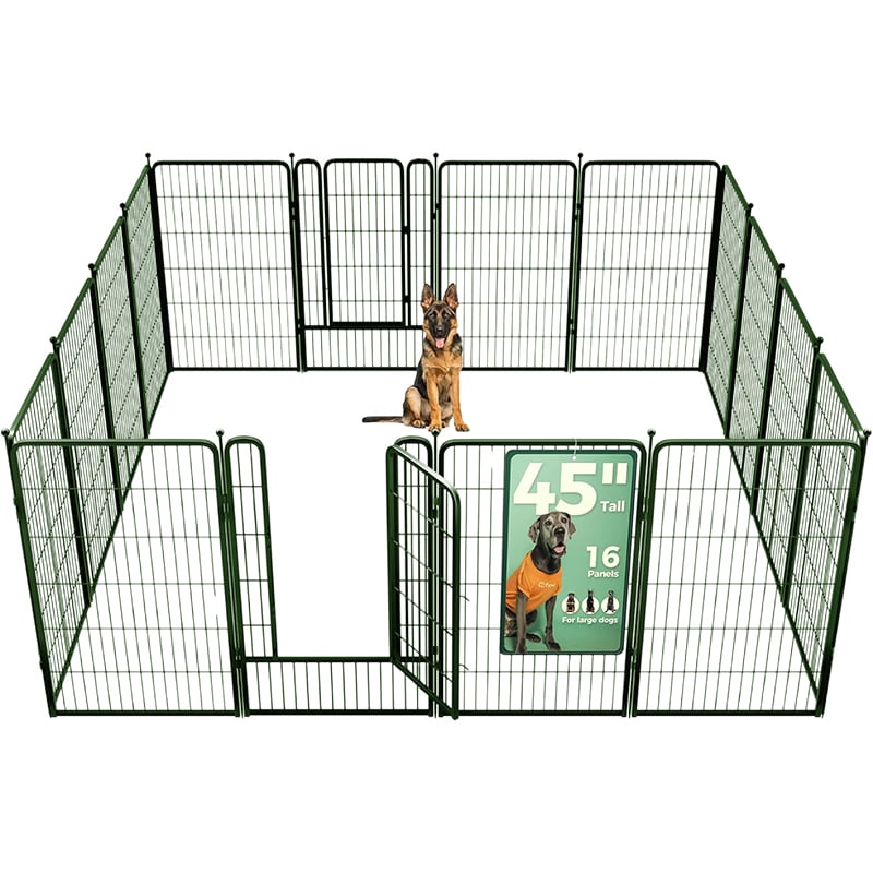 🎉Only Today Second item half pricef💥Garden Fence 16 Pieces Decorative Outdoor Dog Fence for Yard - Heavy Duty Metal Animal Barrier