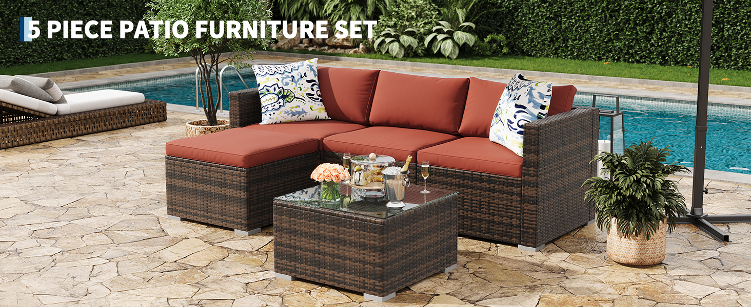 5-Piece Outdoor Sectional Sofa Set