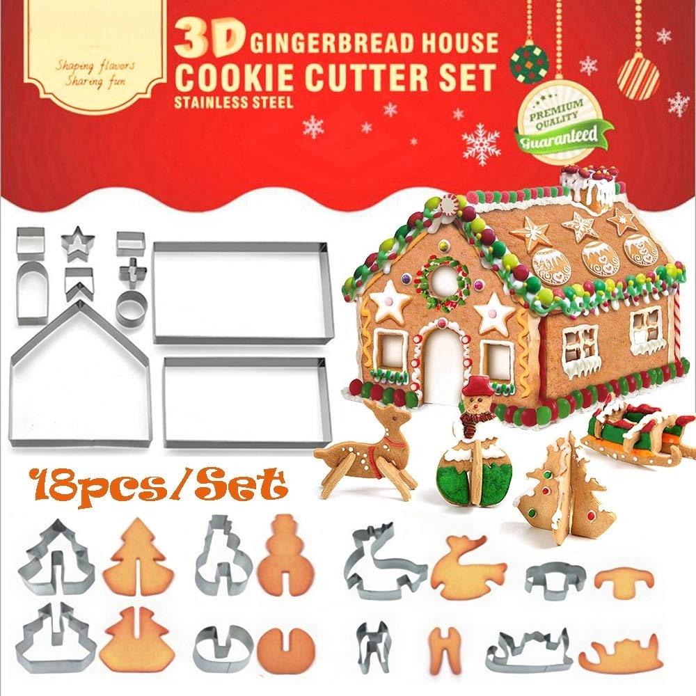 🎄Christmas Stainless Steel 3D Cookie Mold (18pcs)🦌