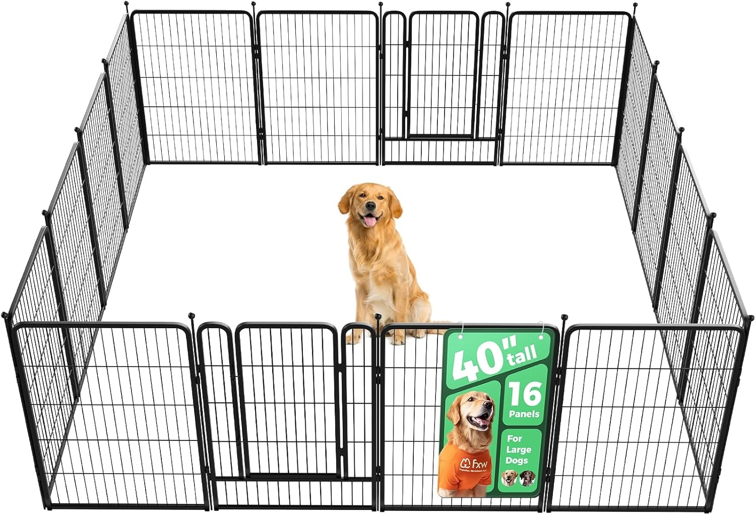 🎉Only Today Second item half pricef💥Garden Fence 16 Pieces Decorative Outdoor Dog Fence for Yard - Heavy Duty Metal Animal Barrier