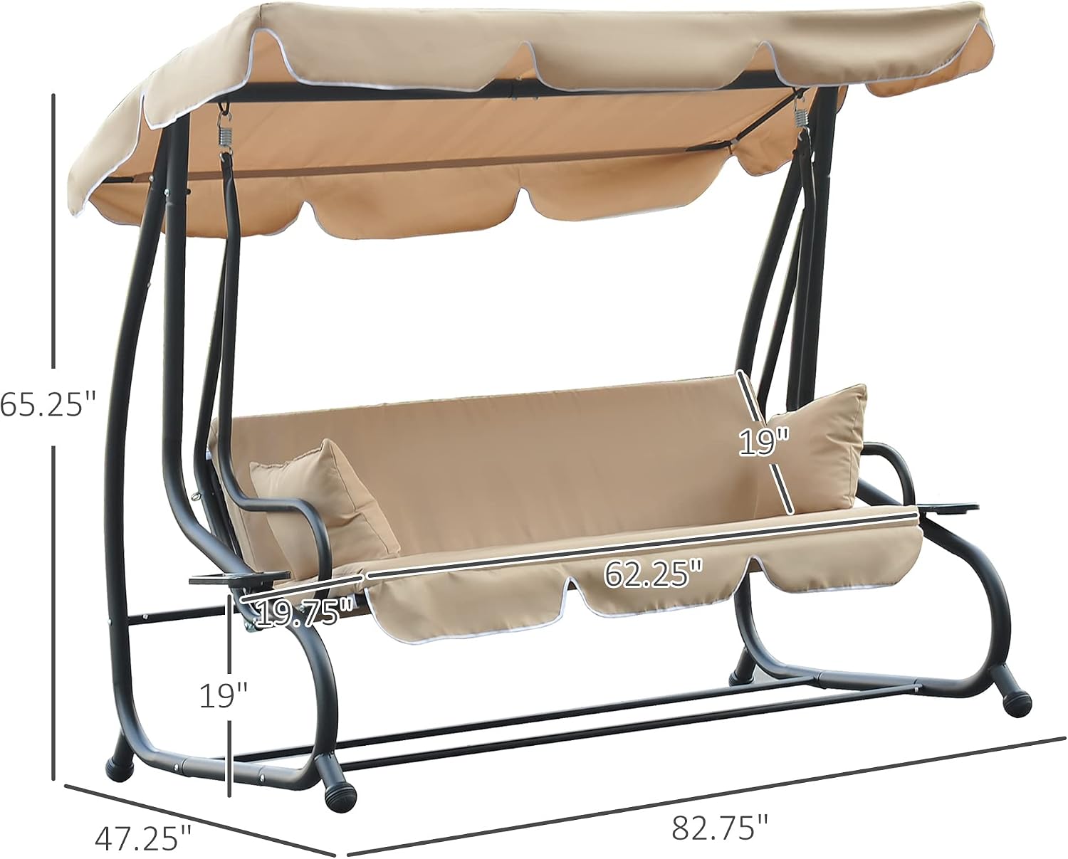 🎉Today's Special Value💝3-Seat Outdoor Patio Swing Chair✅2-in-1 Convertible Flat Bed