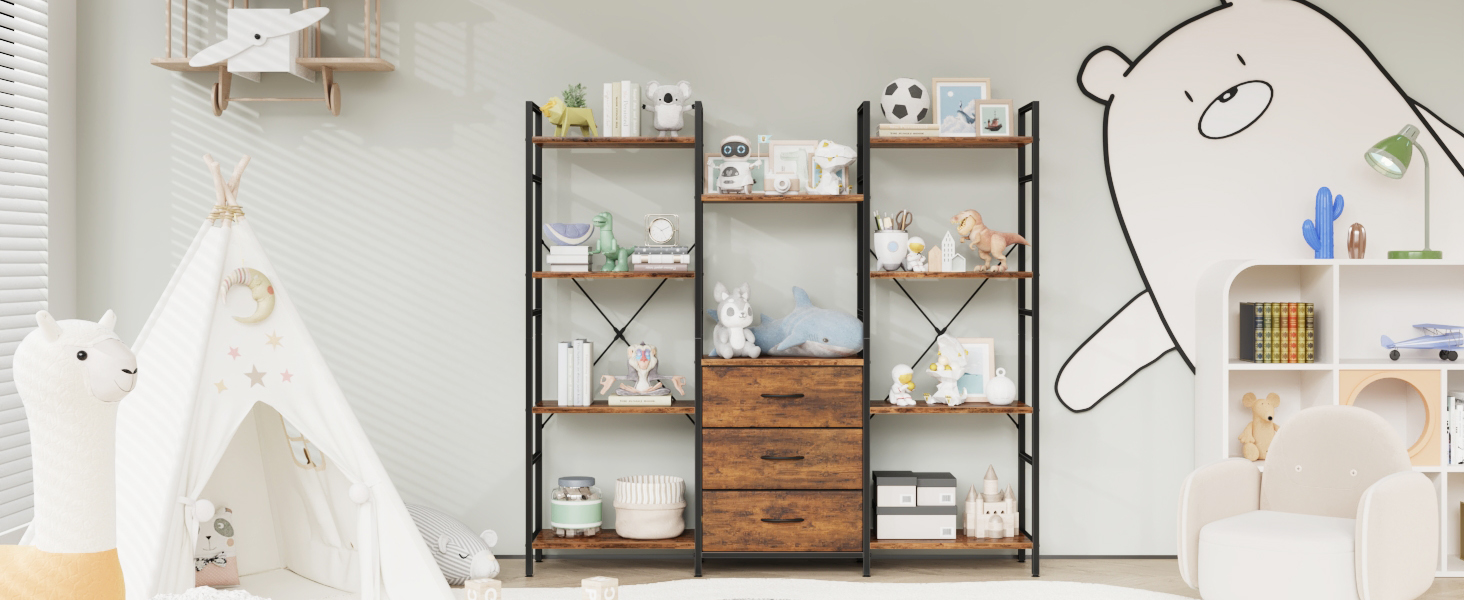 triple bookshelf for kids&amp;#39; room