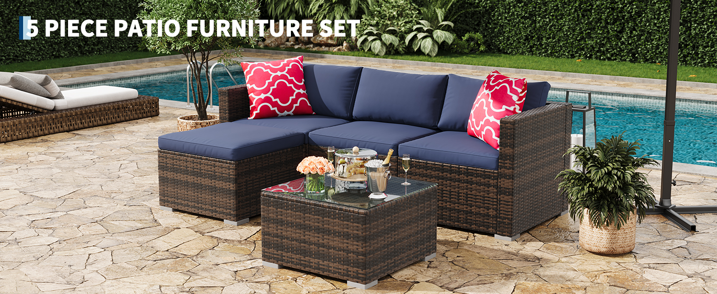 5-Piece Outdoor Sectional Sofa Set