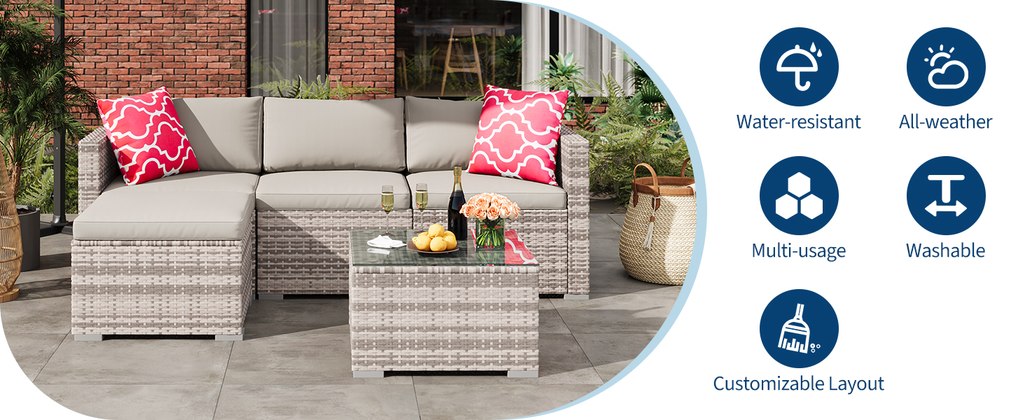 5-Piece Outdoor Sectional Sofa Set