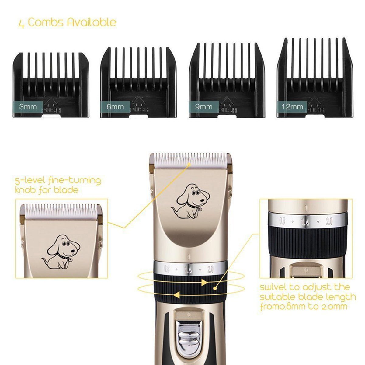 Rechargeable Cordless Clipper Kit For Pets and People