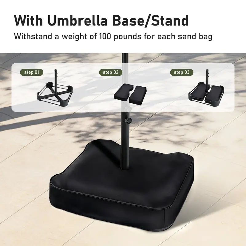 🎉Only Today Buy 1, Get 1 50% OFF💥  15 ft Rectangle Patio Umbrella with Solar Lights and Base Included