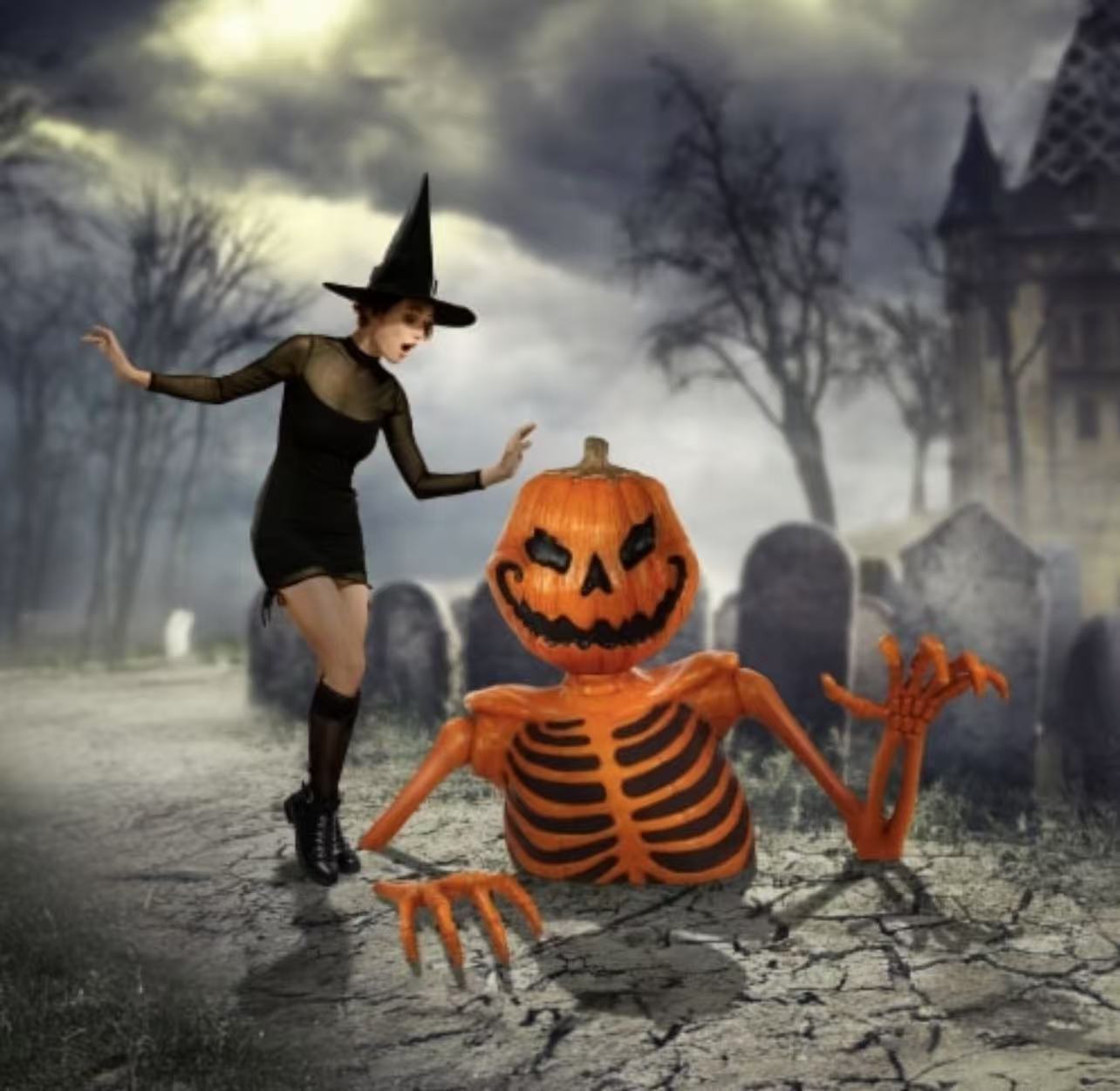 🔥Clearance Halloween⚡💝Buy 1  get 1  free💥Giant Ground Breaking Skeleton