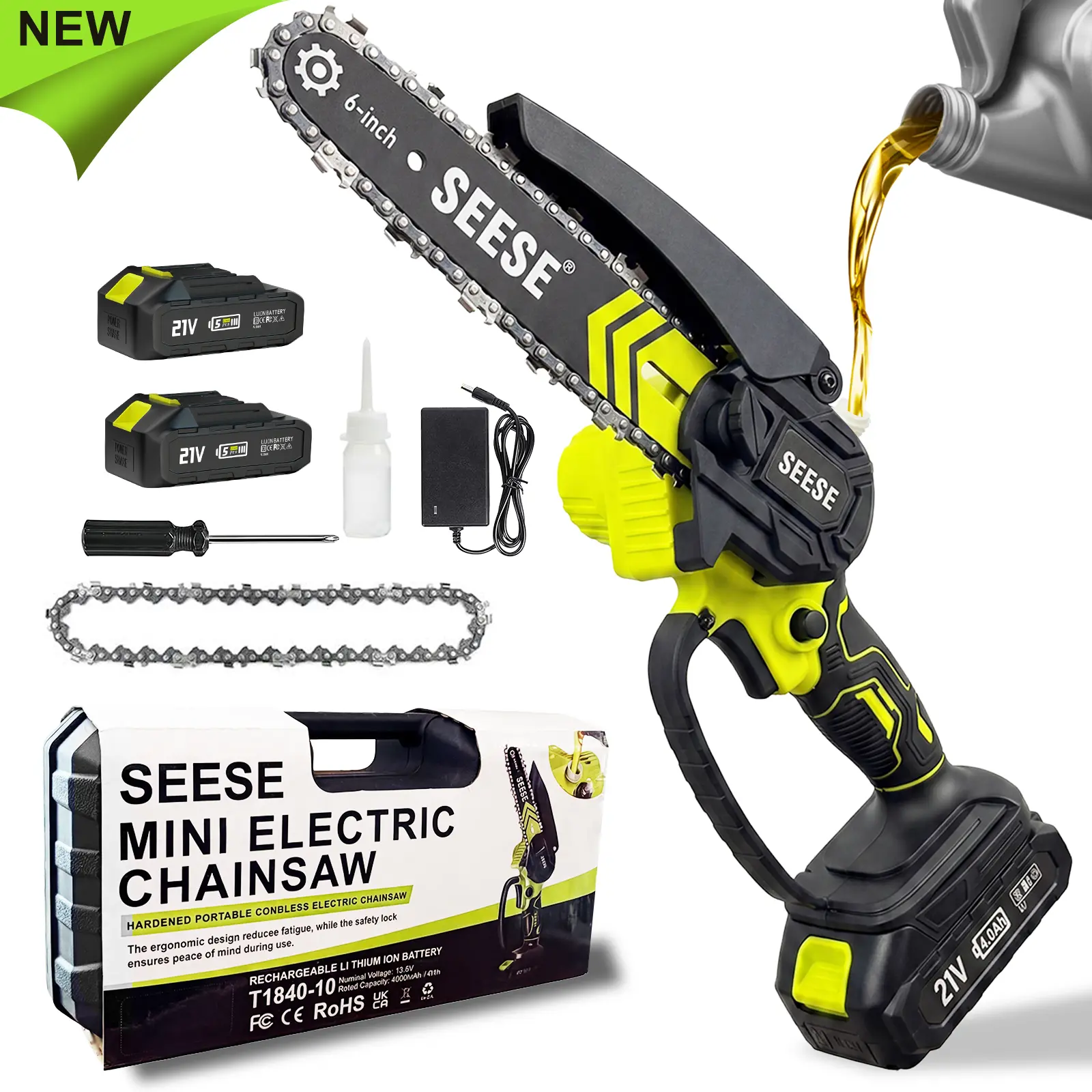💝𝗧𝗼𝗱𝗮𝘆'𝘀 𝗦𝗽𝗲𝗰𝗶𝗮𝗹𝘀💝Buy 2 get 2 free💥SEESE Brushless Mini Chainsaw - Cordless Electric Saw for Wood Cutting