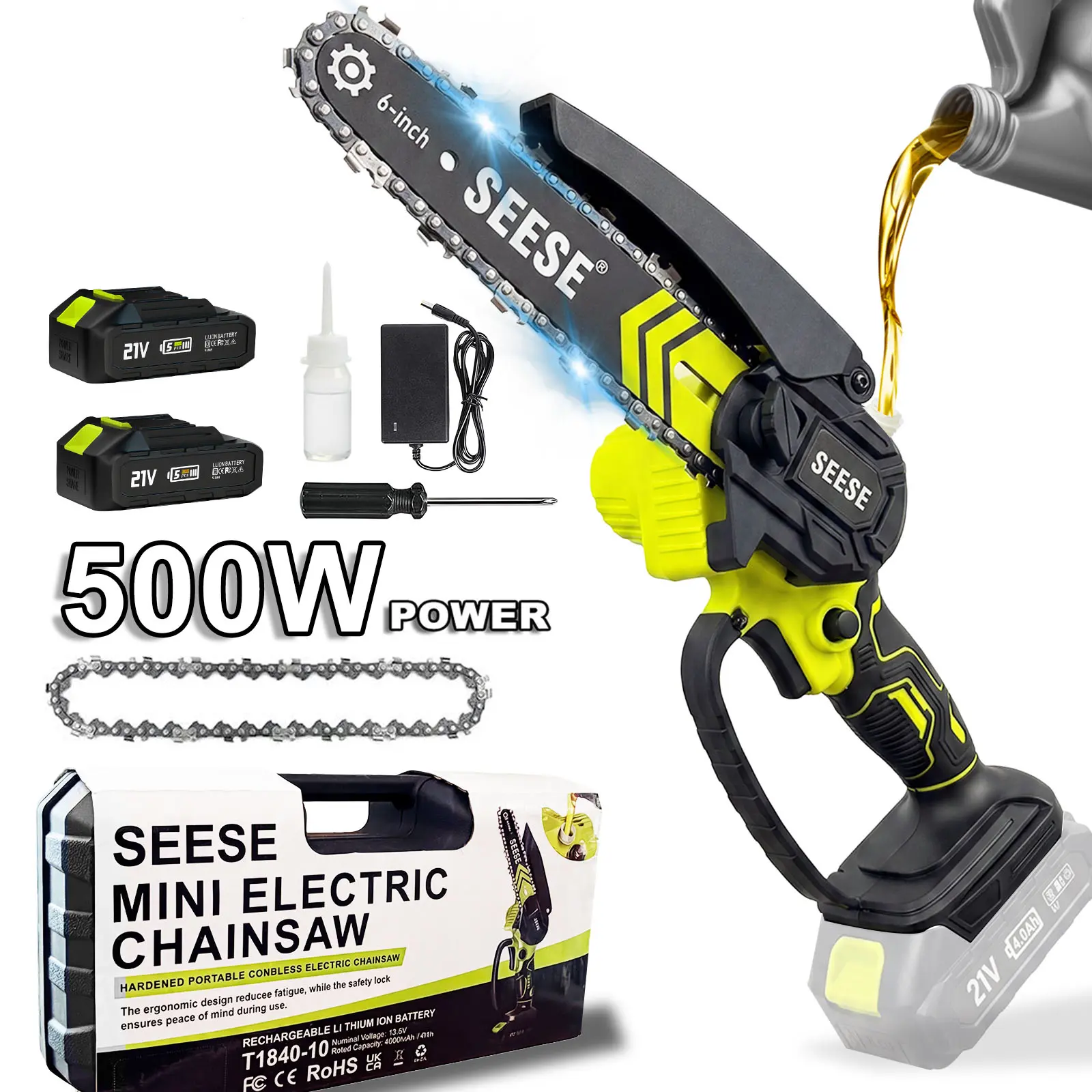 💝Father's Day 𝗦𝗽𝗲𝗰𝗶𝗮𝗹𝘀💝Buy 2 get 2 free💥SEESE Brushless Mini Chainsaw - Cordless Electric Saw for Wood Cutting