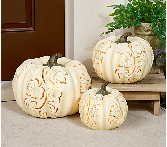 💝2025 New Halloween's Specials💝3-Piece Indoor/ Outdoor Flicker Flame Stacking Pumpkins