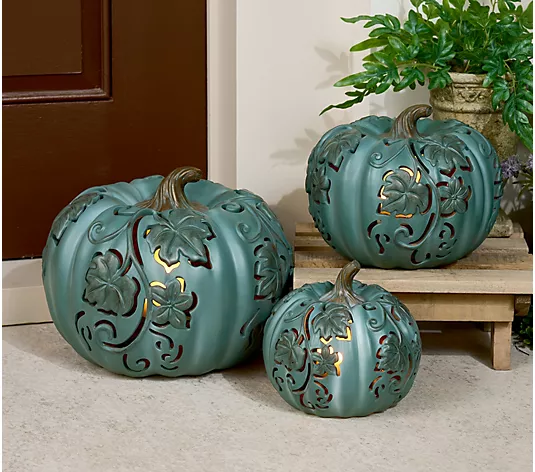 💝2025 New Halloween's Specials💝3-Piece Indoor/ Outdoor Flicker Flame Stacking Pumpkins