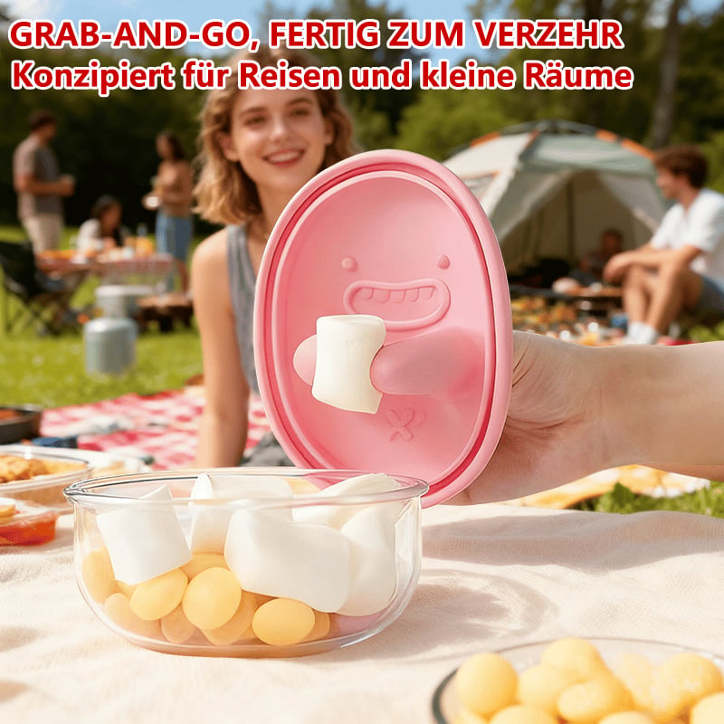 🔥Heißer Verkauf - 49% Rabatt🍿2-in-1-Snackbehälter (🥢Deckel mit Fingertipp-Deckel)