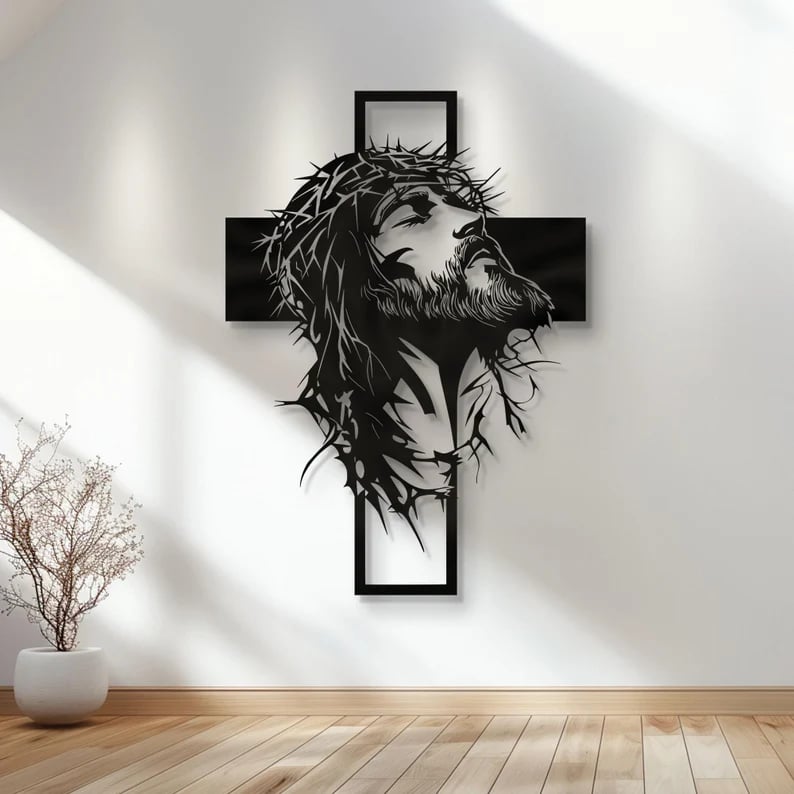 ON SALE🔥Jesus Cross Metal Sign Christ Wall Art Decor