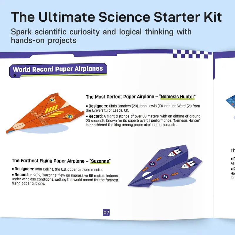 Leven DIY Paper Airplane Book, 16 Creative Folding Paper Planes with 48 Sheets