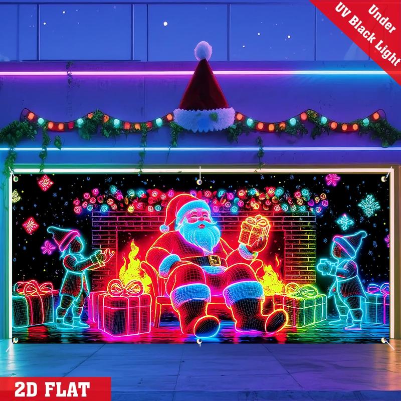 UV Activated Christmas Garage Door Cover Banner