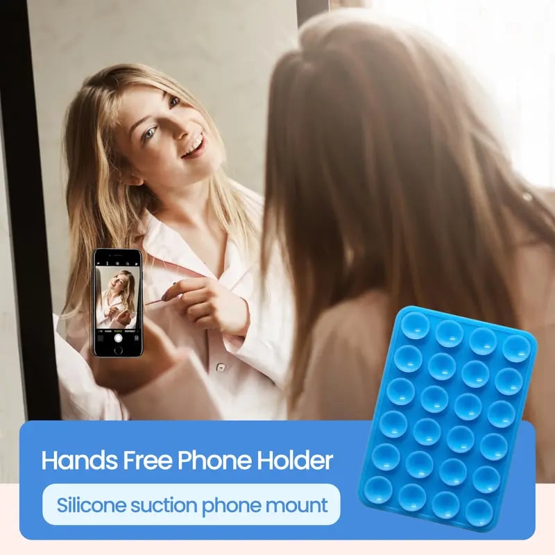 🏆HOT SALE ✨Silicone Suction Phone Case Mount, Non Slip Sticky Phone Grip for Cellphone, Strong Grip Holder for Selfies & Videos