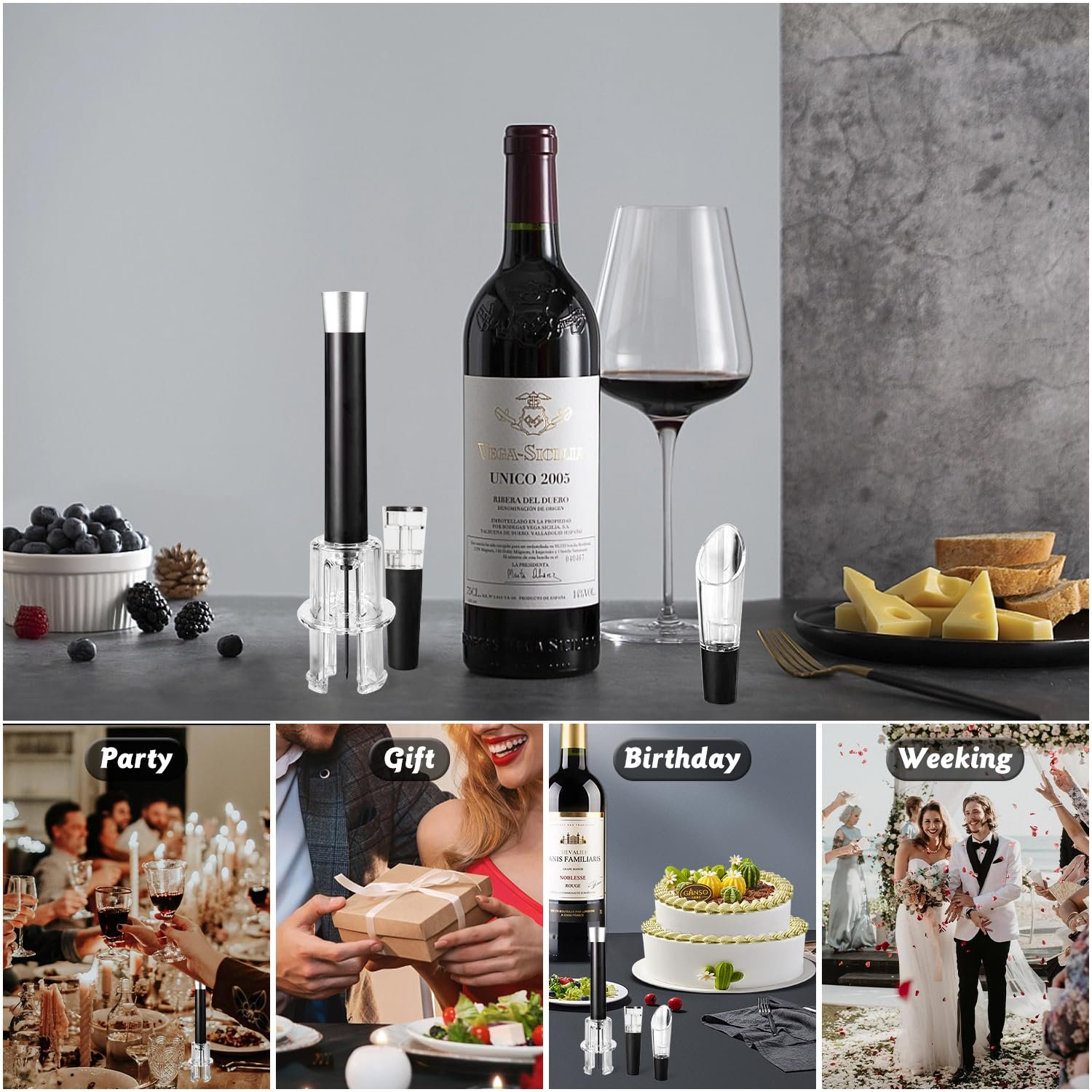 🔥Christmas Hot Sale 49%🎄Air Pump Cork Remover Wine Bottle Opener Set