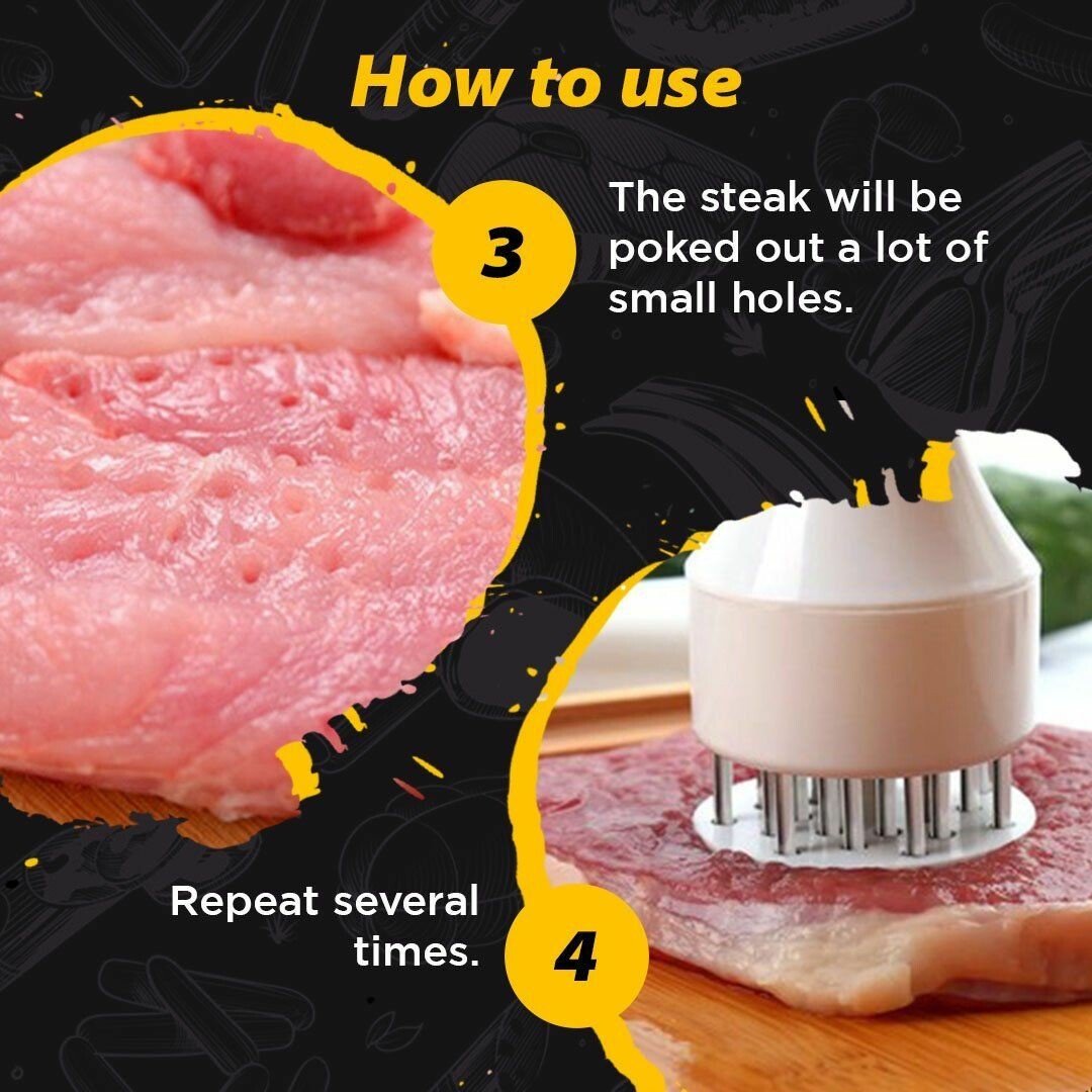 🎅Christmas Hot Sale Promotion-49% OFF-🥩Stainless Steel Meat Tenderizer Needle 21 Pin Steak BBQ Kitchen Cooking Tool