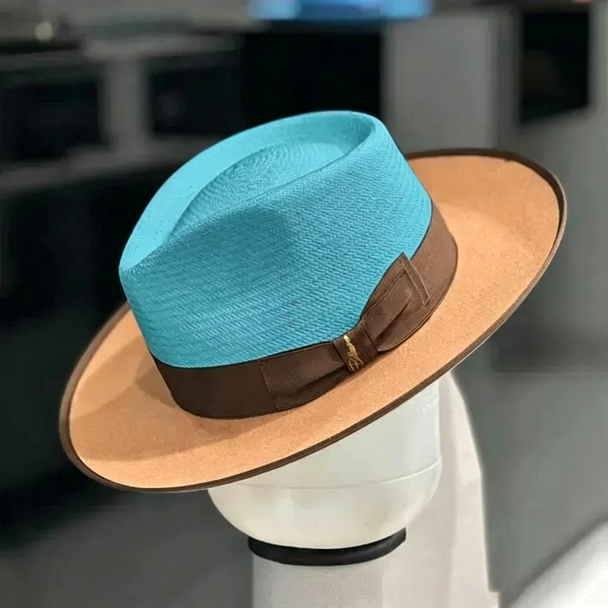 [Copy]Exclusive Panama and Felt Two Tone Fox-Pink(Camel)
