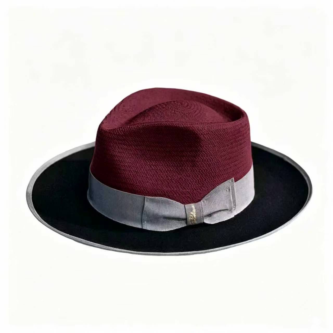  Exclusive Panama and Felt Two Tone Fox -Wine Black