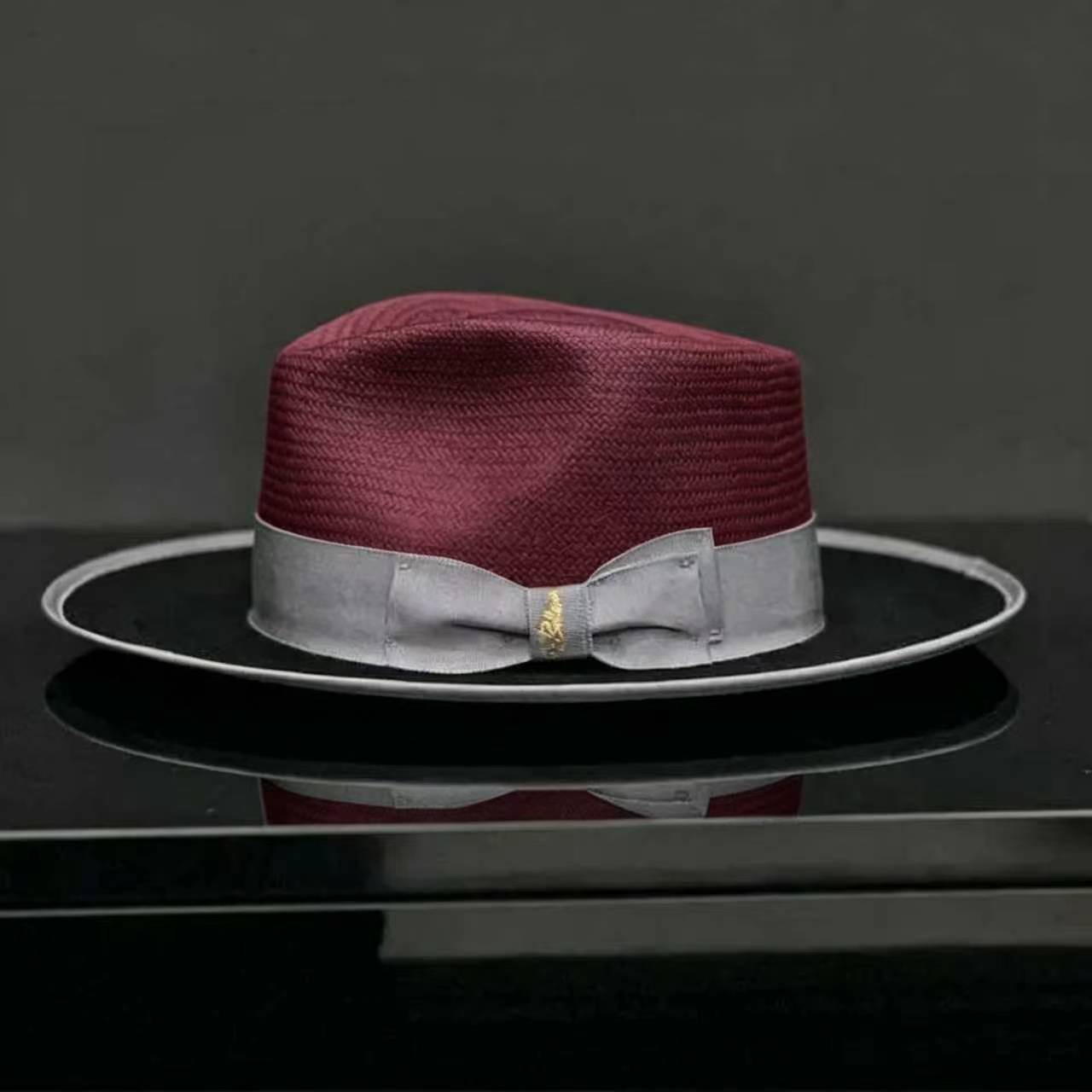  Exclusive Panama and Felt Two Tone Fox -Wine Black