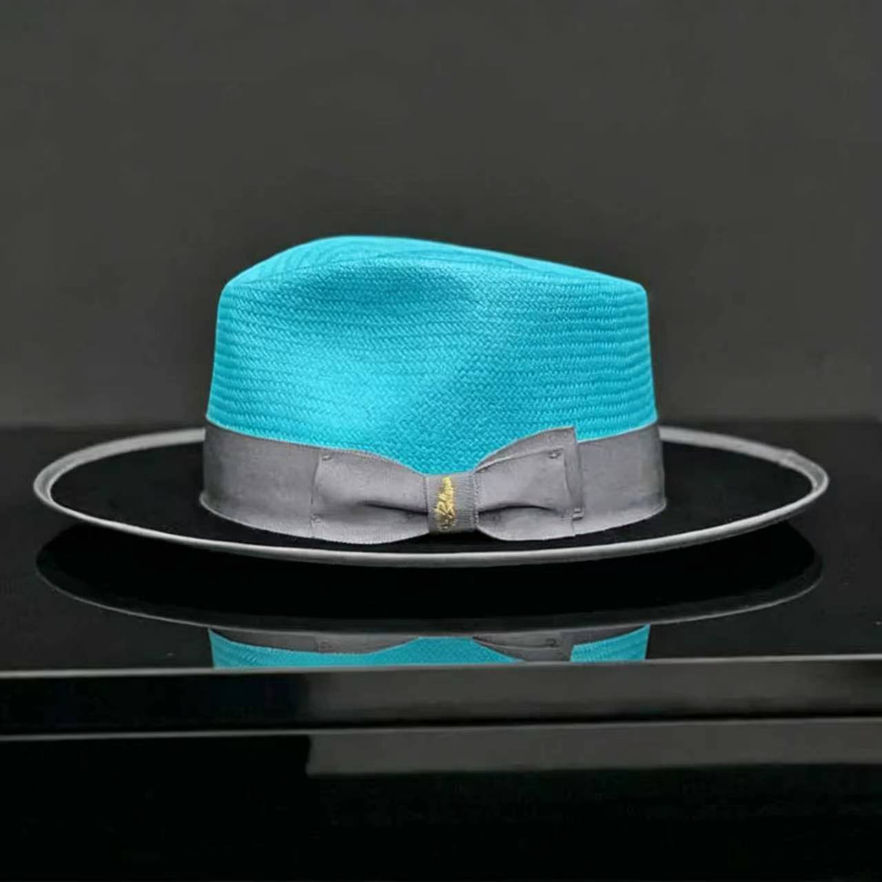  Exclusive Panama and Felt Two Tone Fox -Blue Black