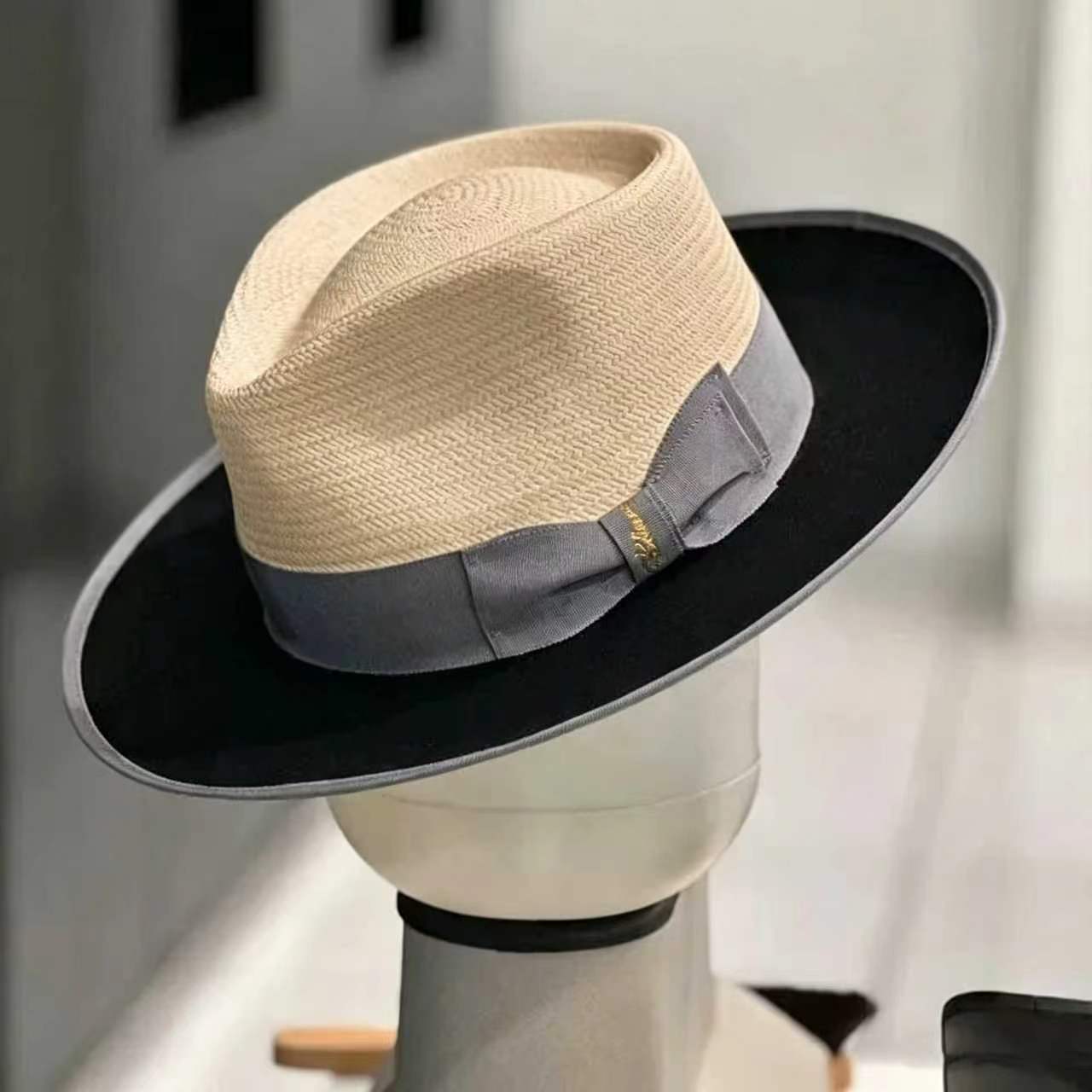Exclusive Panama and Felt Two Tone Fox -Chocolate Black